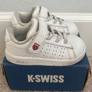 K-Swiss “Court Casper” white sneakers. Size 5.
